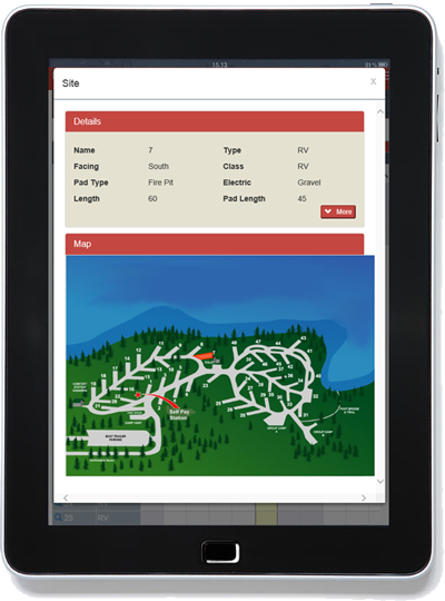 Site details on tablet